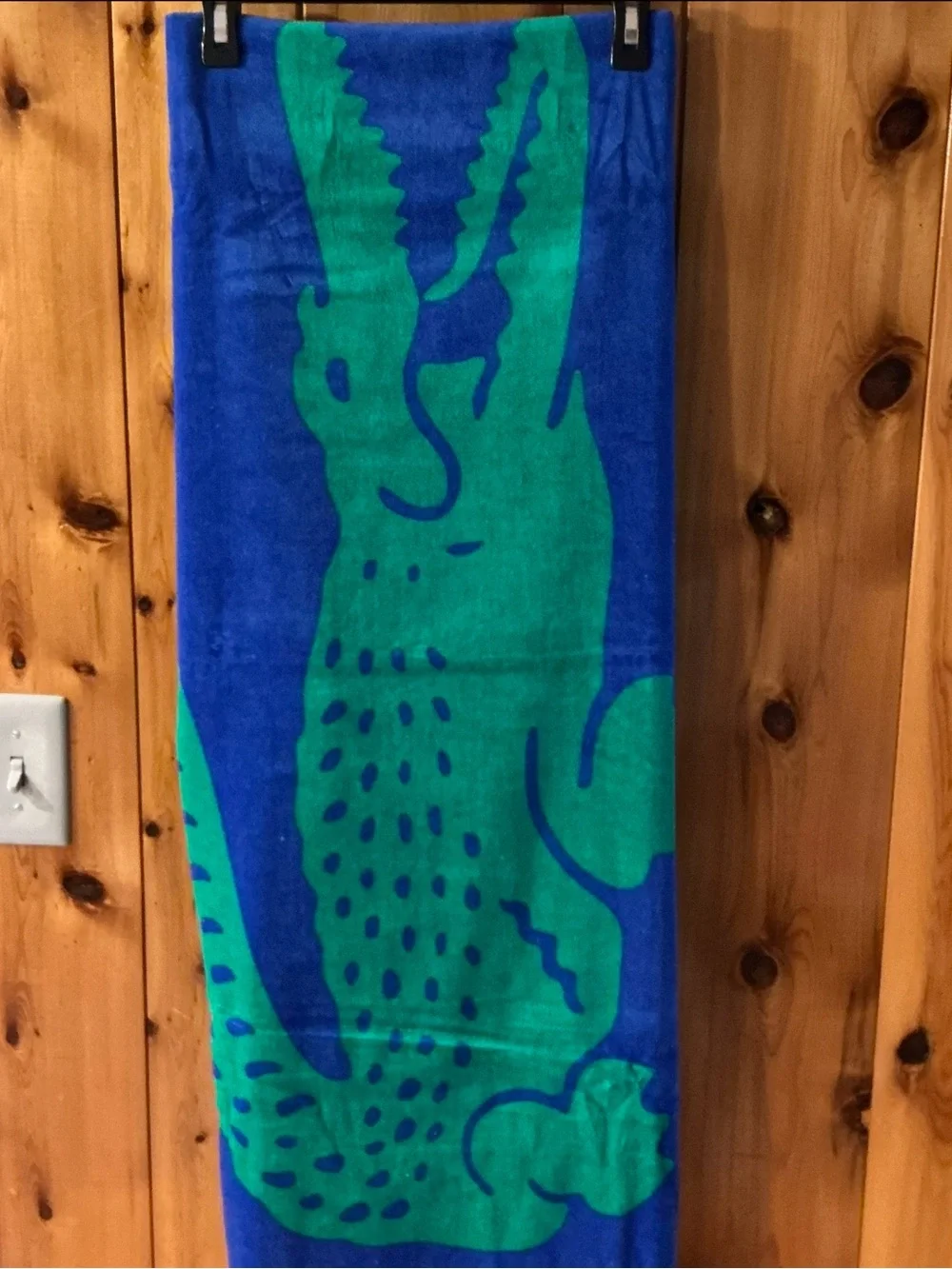 Lacoste Frame Crocodile Print Cotton Beach Towel, 36
